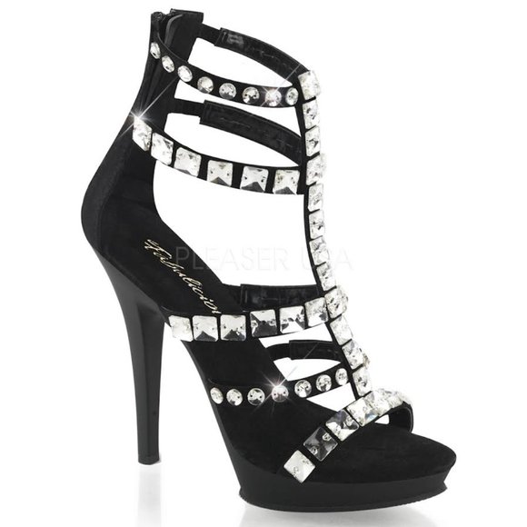 Fabulicious Shoes - Black Platform Heel 5 inch size 8 Fabulicious